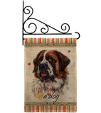 St. Bernard Dog Happiness - Pets Nature Vertical Impressions Decorative Flags HG110226 Made In USA