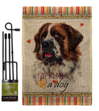 St. Bernard Dog Happiness - Pets Nature Vertical Impressions Decorative Flags HG110226 Made In USA