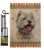 Westie Happiness - Pets Nature Vertical Impressions Decorative Flags HG110232 Made In USA