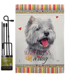 Westie Happiness - Pets Nature Vertical Impressions Decorative Flags HG110232 Made In USA