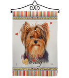 Yorkie Happiness - Pets Nature Vertical Impressions Decorative Flags HG110235 Made In USA
