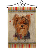 Yorkie Happiness - Pets Nature Vertical Impressions Decorative Flags HG110235 Made In USA