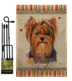 Yorkie Happiness - Pets Nature Vertical Impressions Decorative Flags HG110235 Made In USA