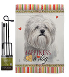 Lhasa Apso Happiness - Pets Nature Vertical Impressions Decorative Flags HG110236 Made In USA