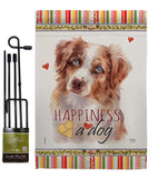 Red Australian Shepherd Happiness - Pets Nature Vertical Impressions Decorative Flags HG110241 Made In USA