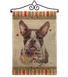 Gray Boston Terrier Happiness - Pets Nature Vertical Impressions Decorative Flags HG110242 Made In USA