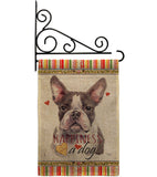 Gray Boston Terrier Happiness - Pets Nature Vertical Impressions Decorative Flags HG110242 Made In USA
