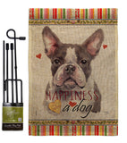 Gray Boston Terrier Happiness - Pets Nature Vertical Impressions Decorative Flags HG110242 Made In USA
