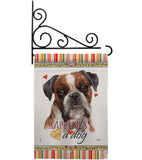 Brindle Boxer Happiness - Pets Nature Vertical Impressions Decorative Flags HG110243 Made In USA