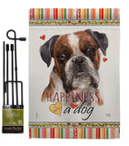Brindle Boxer Happiness - Pets Nature Vertical Impressions Decorative Flags HG110243 Made In USA