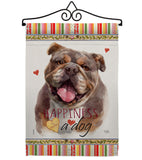 Chocolate Bulldog Happiness - Pets Nature Vertical Impressions Decorative Flags HG110244 Made In USA