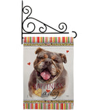 Chocolate Bulldog Happiness - Pets Nature Vertical Impressions Decorative Flags HG110244 Made In USA