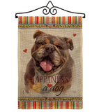 Chocolate Bulldog Happiness - Pets Nature Vertical Impressions Decorative Flags HG110244 Made In USA