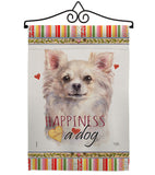 White Chihuahua Happiness - Pets Nature Vertical Impressions Decorative Flags HG110247 Made In USA
