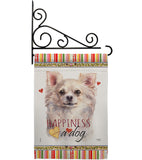 White Chihuahua Happiness - Pets Nature Vertical Impressions Decorative Flags HG110247 Made In USA