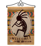 Welcome Kokopelli Dance - Southwest Country & Primitive Vertical Impressions Decorative Flags HG115144 Made In USA