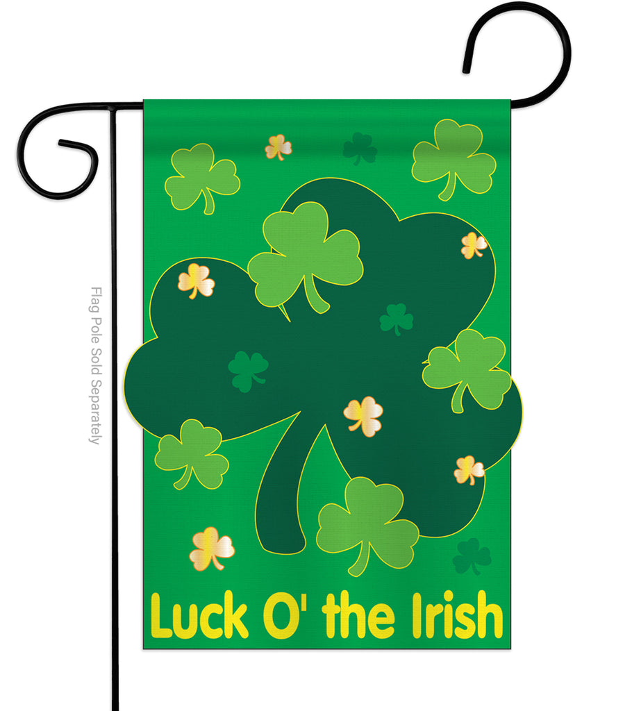 Lucky Clover Gartenflagge – St. Patrick's Day Deko, Doppelseitig, Jute-Optik, 30,5x45,7 Cm, Wetterfest
