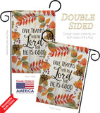 Give Thanks Unto the Lord - Thanksgiving Fall Vertical Impressions Decorative Flags HG113069 Made In USA