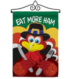 Eat More Ham - Thanksgiving Fall Vertical Impressions Decorative Flags HG113034 Made In USA