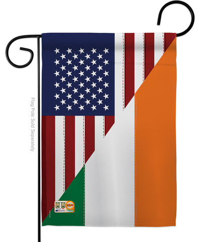 US Irish Friendship - US Friendship Flags of the World Vertical Impressions Decorative Flags HG108237 Made In USA