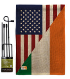 US Irish Friendship - US Friendship Flags of the World Vertical Impressions Decorative Flags HG108237 Made In USA