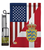 US Denmark Friendship - US Friendship Flags of the World Vertical Impressions Decorative Flags HG108387 Made In USA