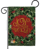 Joy To The World Wreath - Winter Wonderland Winter Vertical Impressions Decorative Flags HG114136 Made In USA