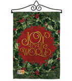 Joy To The World Wreath - Winter Wonderland Winter Vertical Impressions Decorative Flags HG114136 Made In USA