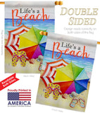 Life's A Beach - Beach Coastal Vertical Impressions Decorative Flags HG106096 Made In USA