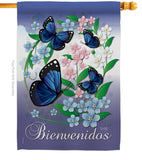 Bienvenidos Mariposas Celestes - Bugs & Frogs Garden Friends Vertical Impressions Decorative Flags HG104073 Made In USA