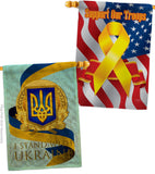 We Stand with Ukraine - Support Inspirational Vertical Impressions Decorative Flags HG170260 Made In USA