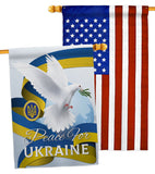Peace for Ukraine - Support Inspirational Vertical Impressions Decorative Flags HG170270 Made In USA