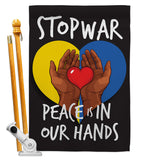 Stop War Peace our Hands - Support Inspirational Vertical Impressions Decorative Flags HG170271 Made In USA