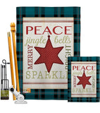 Merry with Brighting Stars - Christmas Winter Vertical Impressions Decorative Flags HG114179 Made In USA