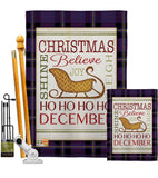 Believe in Joy of Sleigh - Christmas Winter Vertical Impressions Decorative Flags HG114181 Made In USA