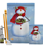 Warm Wish Snowman - Christmas Winter Vertical Impressions Decorative Flags HG114188 Made In USA