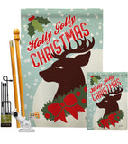 Holly Jolly Christmas - Christmas Winter Vertical Impressions Decorative Flags HG114197 Made In USA