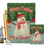 Keep Calm Build Snowmen - Christmas Winter Vertical Impressions Decorative Flags HG114198 Made In USA