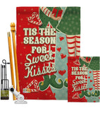 Season Sweet Kisses - Christmas Winter Vertical Impressions Decorative Flags HG114199 Made In USA