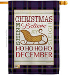 Believe in Joy of Sleigh - Christmas Winter Vertical Impressions Decorative Flags HG114181 Made In USA