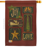 Joy and Love - Christmas Winter Vertical Impressions Decorative Flags HG114184 Made In USA