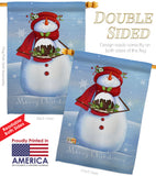 Warm Wish Snowman - Christmas Winter Vertical Impressions Decorative Flags HG114188 Made In USA