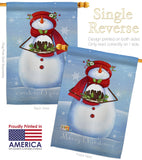Warm Wish Snowman - Christmas Winter Vertical Impressions Decorative Flags HG114188 Made In USA