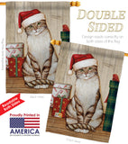 Christmas Kitty - Christmas Winter Vertical Impressions Decorative Flags HG114192 Made In USA