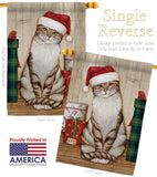 Christmas Kitty - Christmas Winter Vertical Impressions Decorative Flags HG114192 Made In USA