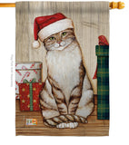 Christmas Kitty - Christmas Winter Vertical Impressions Decorative Flags HG114192 Made In USA