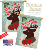 Holly Jolly Christmas - Christmas Winter Vertical Impressions Decorative Flags HG114197 Made In USA