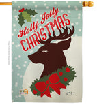 Holly Jolly Christmas - Christmas Winter Vertical Impressions Decorative Flags HG114197 Made In USA