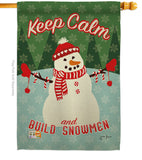 Keep Calm Build Snowmen - Christmas Winter Vertical Impressions Decorative Flags HG114198 Made In USA