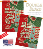 Season Sweet Kisses - Christmas Winter Vertical Impressions Decorative Flags HG114199 Made In USA